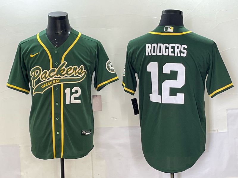 Men 2025 Nike Green Bay Packers #12 Rodgers Green Joint Name  Limited NFL Jersey style 044